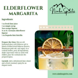 🌿 ELDERFLOWER MARGARITA ✨
➖➖➖➖➖➖➖➖➖➖➖➖➖➖➖➖➖
A floral reinterpretation of the classic margarita featuring Pequeña Raíz Raicilla, elderflower liqueur, and fresh lime.
Bright citrus, delicate botanicals, and layered agave character create a crisp, elegant finish.
Ingredients:
1 oz Pequeña Raíz Raicilla
½ oz St-Germain Elderflower Liqueur
½ oz Orange Liqueur
1 oz Fresh Lime Juice
1 oz Simple Syrup
Build:
Shake with ice until thoroughly chilled. Serve over fresh ice in a hibiscus salt-rimmed glass.
Garnish with dehydrated lime and fresh rosemary. 🏔️🥃
@pequenarizraicilla · Elderflower · Lime · Hibiscus Salt
#NimbaSpirits #Raicilla #CraftCocktails
