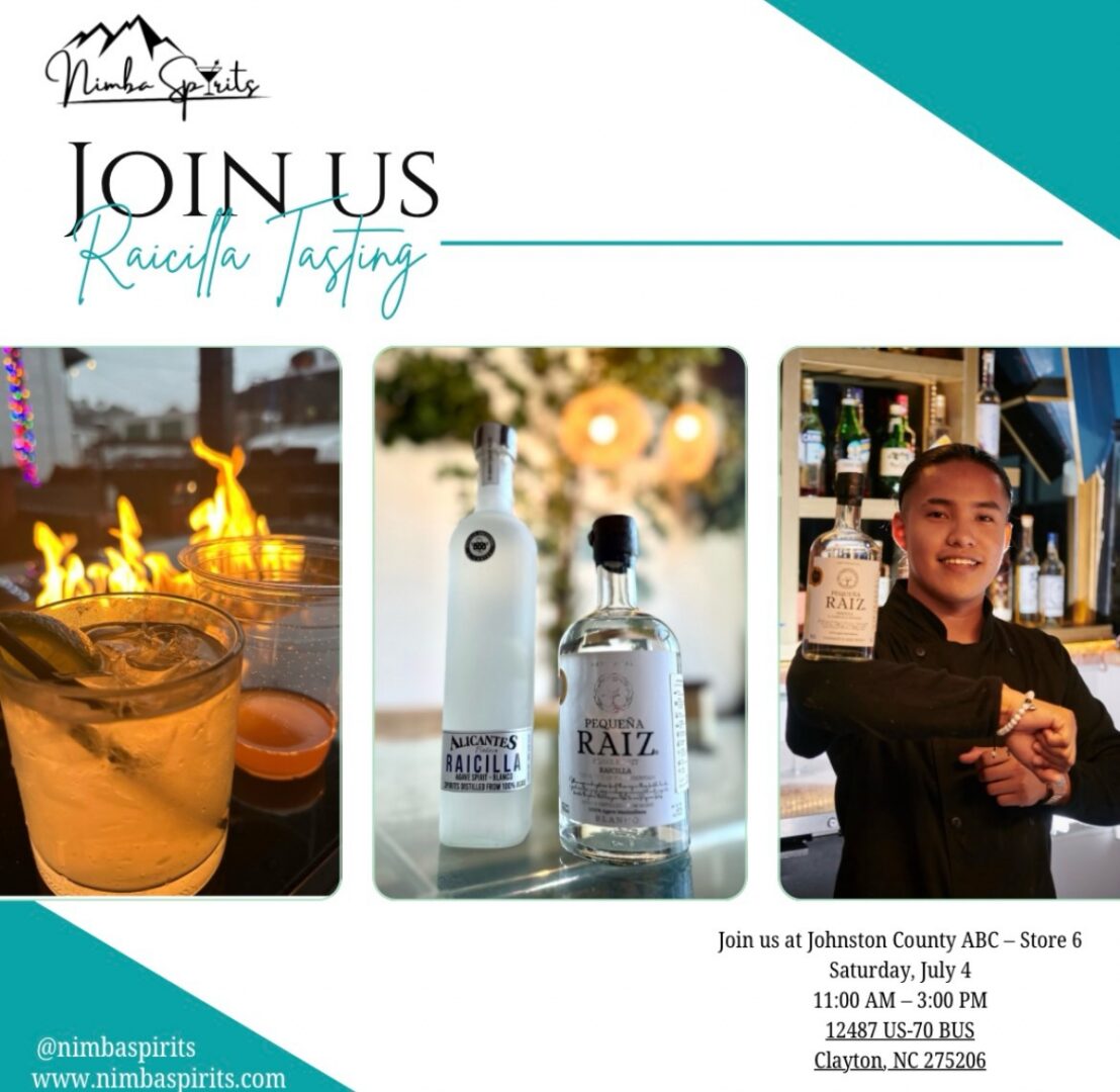 🥃Exceptional spirits aren’t found.
They’re discovered.

Join Nimba Spirits this Saturday for a complimentary tasting featuring two authentic expressions of Raicilla from Jalisco, Mexico.

⛰️Pequeña Raíz — Raicilla de la sierra 
🌊Alicantes — Raicilla de la costa

🗓️ Saturday July 4th 
⏰11:00AM-3:00PM
📍12487 US-70 BUS Clayton NC, 27520 

Two regions. Two traditions. One remarkable spirit.

Come discover what lies beyond tequila and mezcal.

Tag someone who needs to try Raicilla.

#nimbaspirits #craftspirits #explorepage