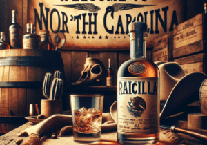 DALL·E-2024-01-19-23.39.42-Create-a-western-themed-image-showcasing-the-introduction-of-Raicilla-a-Mexican-spirit-to-North-Carolina-with-the-text-Welcome-to-North-Carolina-